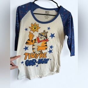 Vintage Kellogg’s Tony the Tiger Raglan Graphic Tee - Juniors Medium